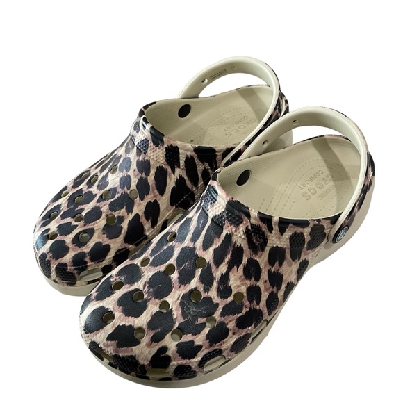 Crocs Leopard Print Platform 11 EUC - Picture 2 of 12